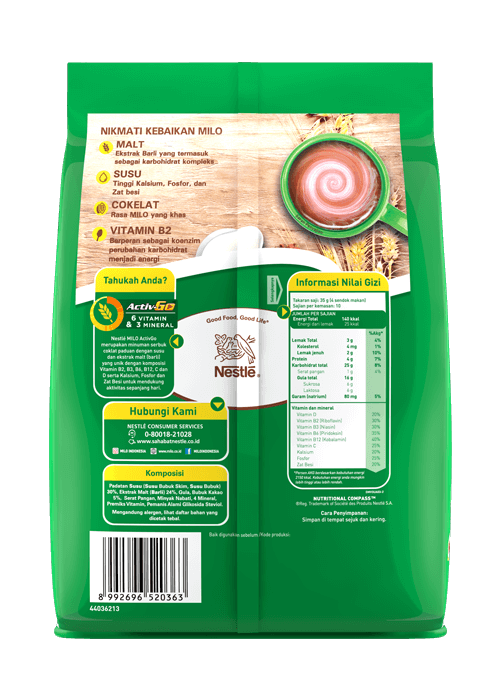Produk MILO 3in1 Polybag 10x34g