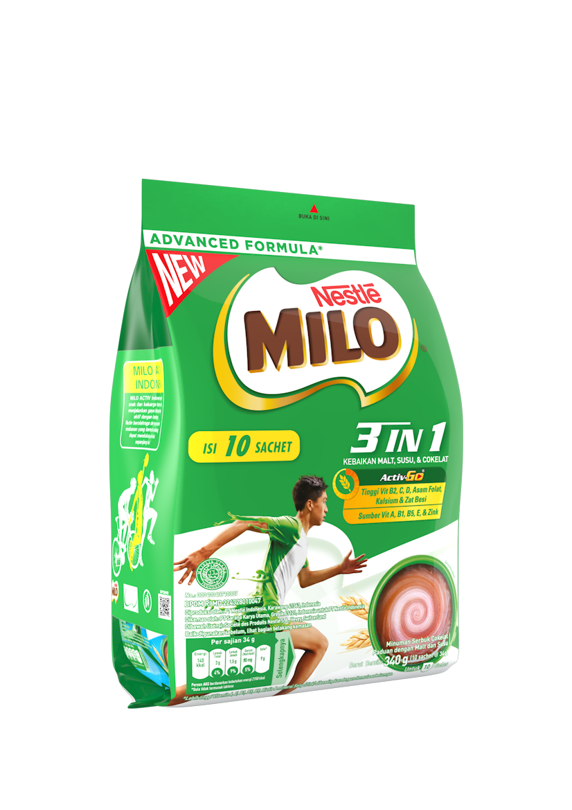 Produk MILO 3in1 Polybag 10x34g