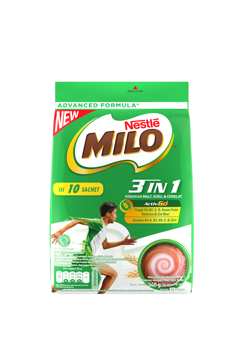 Produk MILO 3in1 Polybag 10x34g