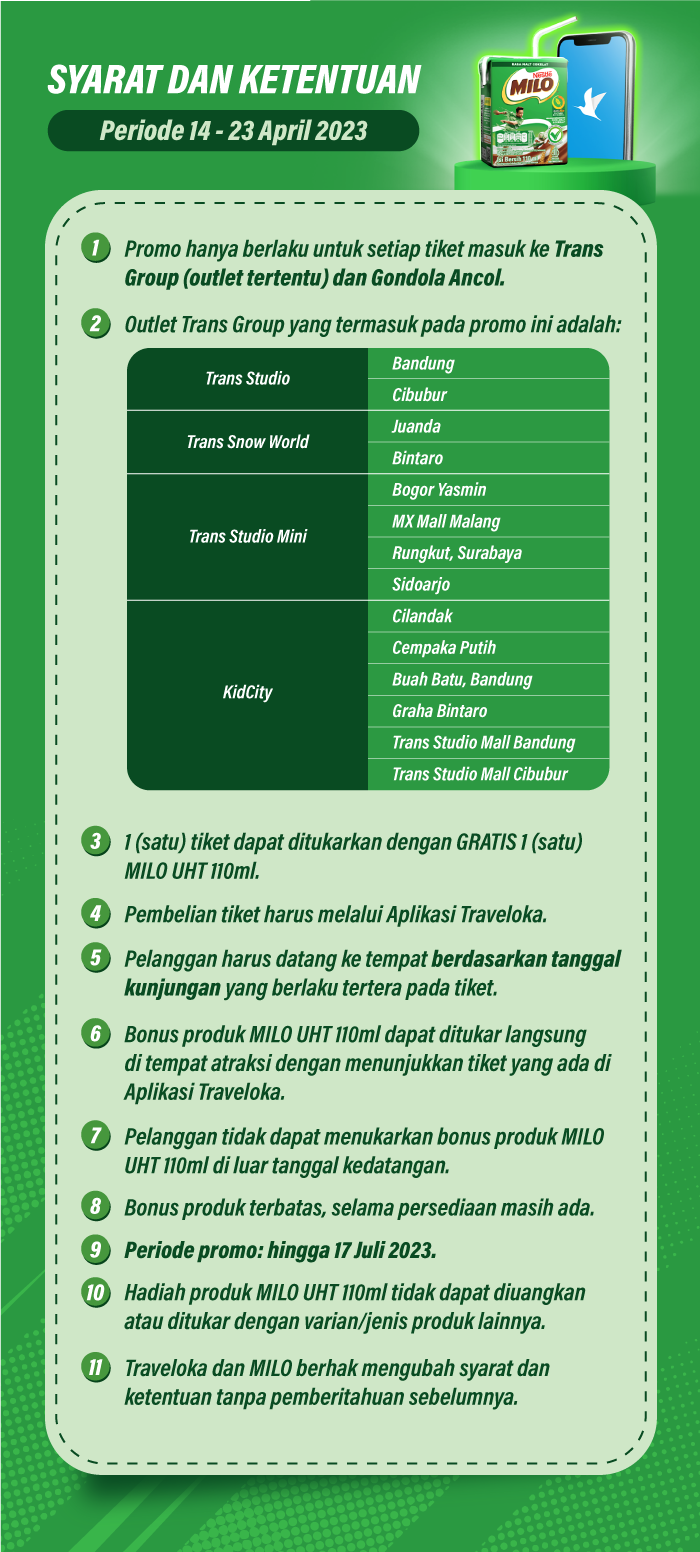Dapatkan MILO UHT Gratis bersama MILOxTraveloka