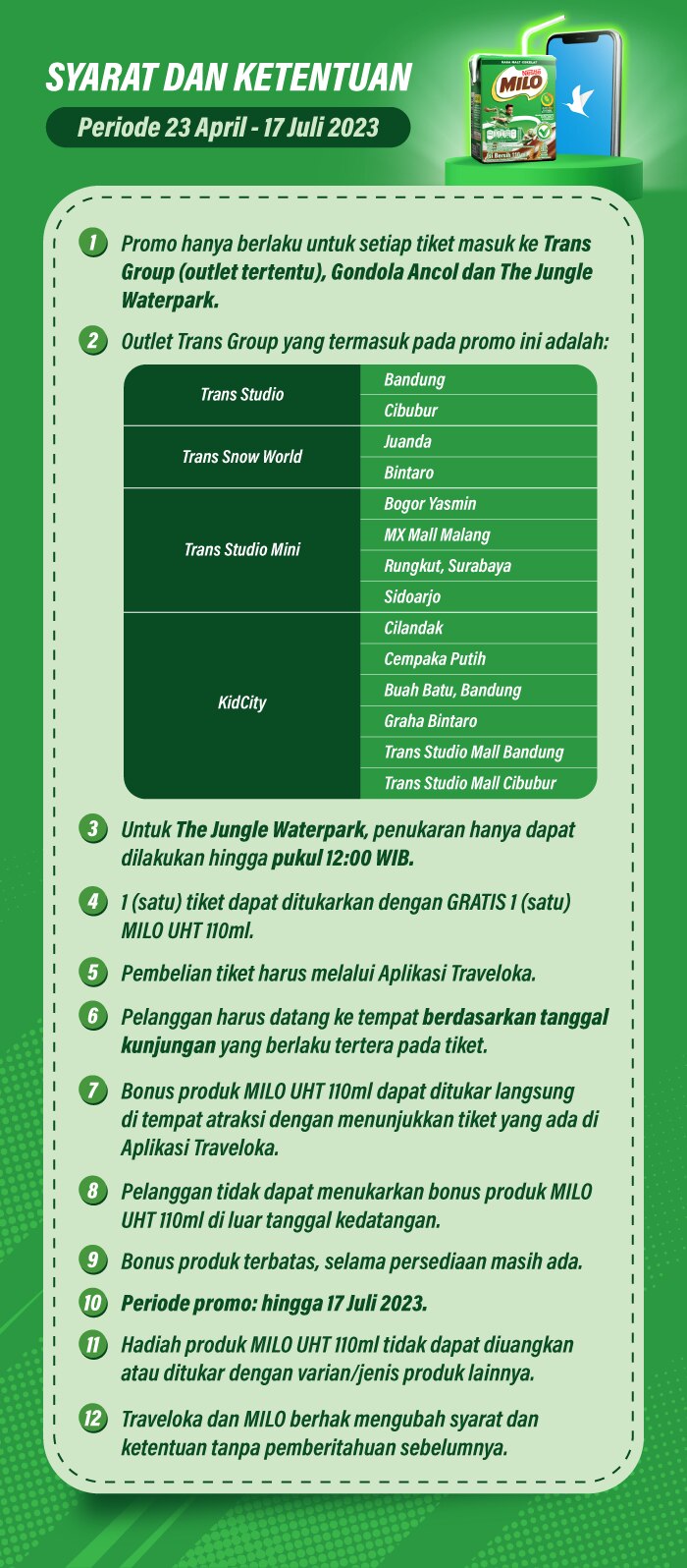 Dapatkan MILO UHT Gratis bersama MILOxTraveloka