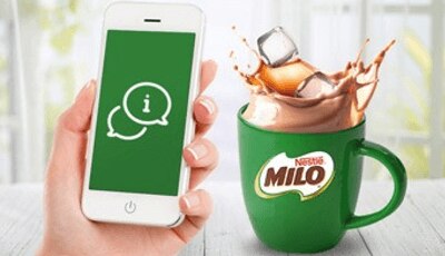 gambar handphone dan gelas susu MILO